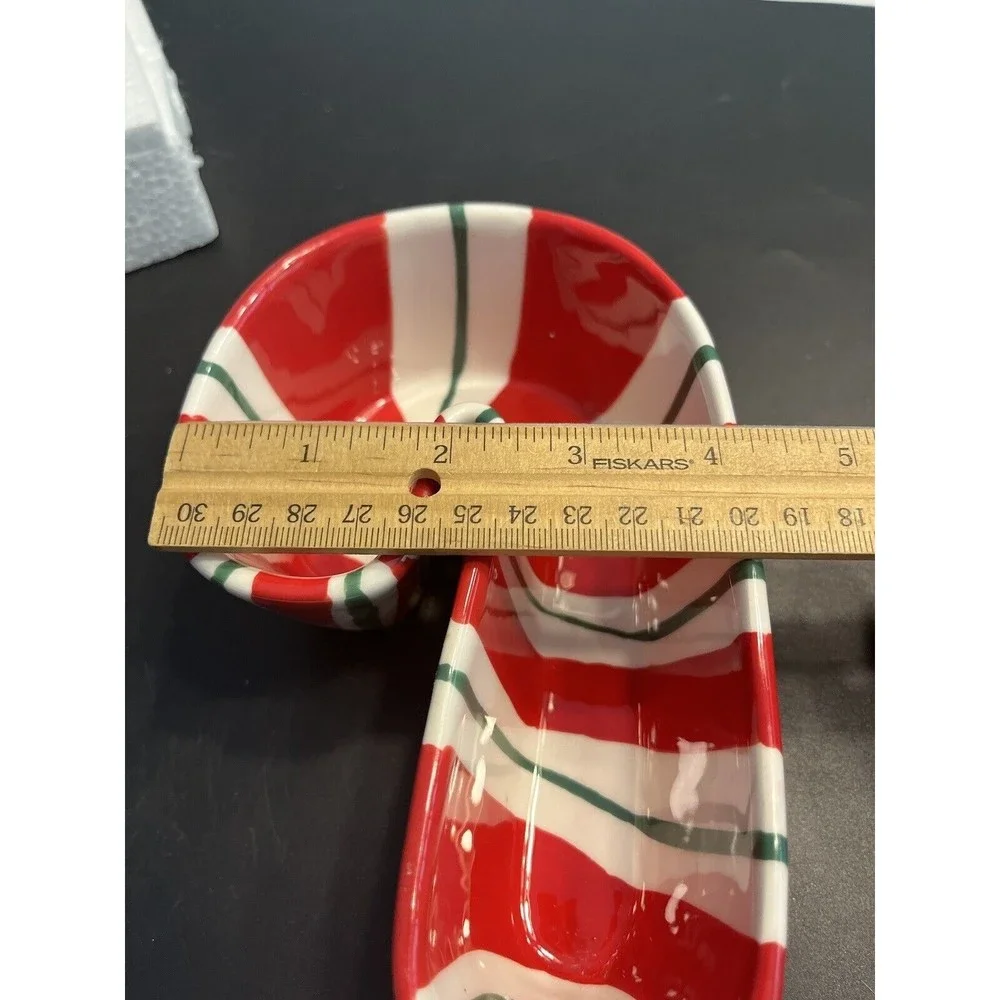 Pier One Candy Cane Dip Bowl Set w Candy Cane Spreader